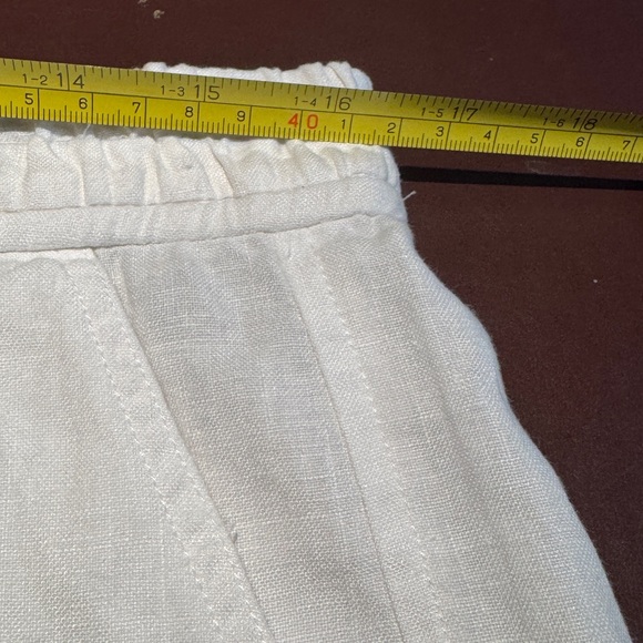 Vince White Linen Drawstring Button Fly Shorts 4” Inch Inseam size Medium EUC - Picture 8 of 15